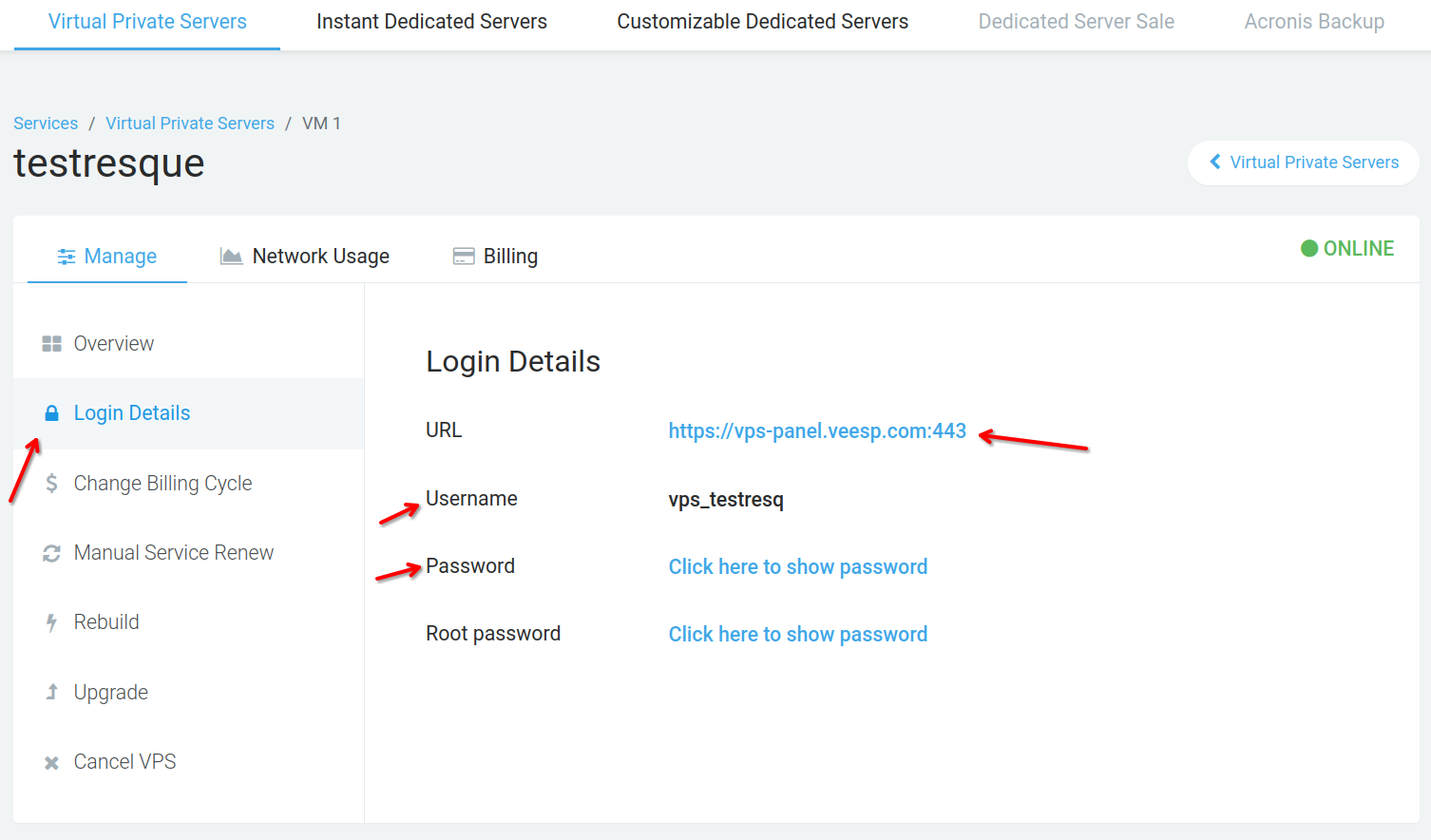 Login into Control Panel