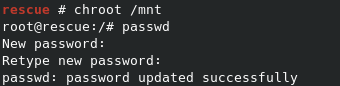 Change password via passwd